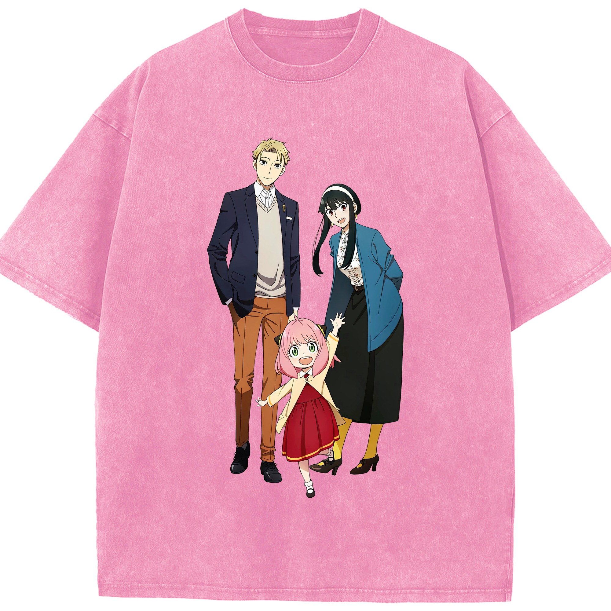 （画像用） SPY×FAMILY间谍家家酒 綿100% ヴィンテージ風 半袖Tシャツ（フロントプリント）